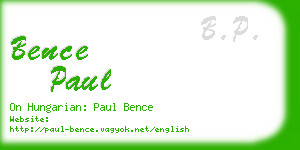 bence paul business card